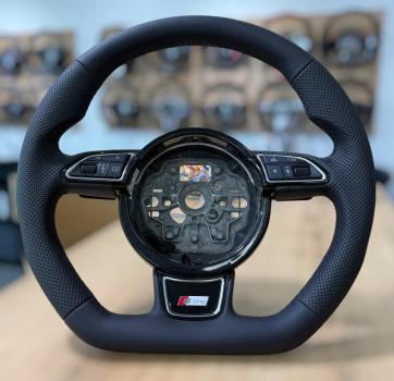 Lenkrad neu bezogen, passend für Audi A3, A4, A6 4G, A8, Q3 und Q7 S Line, Design A679